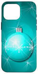 Coque pour iPhone 16 Pro Max Boule de Noël décorative pour sapin de Noël Aqua