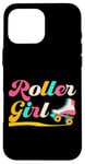 iPhone 16 Pro Max Cool Roller Skating Skate Girl 1970s Retro Roller Girl Case