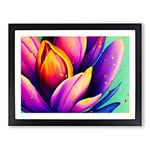 Tulip Flower Splash Vol.6 Abstract H1022 Framed Print for Living Room Bedroom Home Office Décor, Wall Art Picture Ready to Hang, Black A2 Frame (64 x 46 cm)