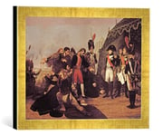 'Encadré Image de Antoine Jean Baron Gros "Napoléon reçoit la capitulation de Madrid, 4 décembre 1808 Impression d'art dans le cadre de haute qualité Photos fait main, 40 x 30 cm, Doré, Raya