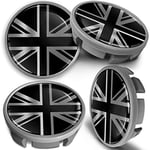 SkinoEu 4 x 65mm Wheel Centre Alloy Hub Center Caps Compatible with VW 3B7 601 171 / 6U7 601 171 Silver Hubcaps CVS 1