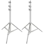 Neewer Stainless Steel Light Stand Silver, 79 inches/200 Centimeters Foldable and Portable Heavy Duty Stand for Studio Softbox, Monolight and Other Photographic Equipment(Pack-2)