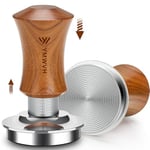 V5 Espresso Tamper, 58.3MM 2 Spring-Loaded Calibrated Tamper with Stainless Steel Ripple Base-Walnut Handle Tamper Compatible with Gaggia Series Espresso Machine Portafilter and 58mm E61 Group