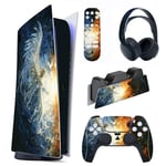 PlayVital Sticker Console pour ps5 Édition Digital Skin Decal pour ps5 Télécommande Autocollants pour ps5 Casque Habillages pour ps5 Station de Charge-Collision