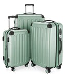 HAUPTSTADTKOFFER - Spree - Set de 3 valises, Bagages rigides, ABS, TSA, extensible, extra léger, 4 roues, (S M & L), menthe