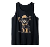 Black Cat in Cowboy Boots Tank Top