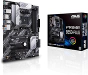 Prime B550-Plus \U2013 Carte Mère Amd B550 (Ryzen Am4) Avec Dual M.2, Pcie 4.0, Ddr4 4400, Ethernet 1Gb, Displayport/Hdmi, Usb 3.2 Gén.2 Type-A/C Et Connecteurs Pour Aura Sync Rgb