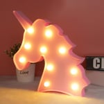 Nattlampa / LED-lampa - Enhörning / Unicorn Rosa