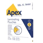 Lamineringsfickor Apex A3 100 X 100 Mikron Blanka