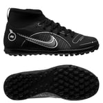 Nike Mercurial Superfly 8 Club TF Shadow - Svart/Silver/Grå Barn - Turf (TF), storlek 32