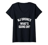 Womens NJ Drones What's Going On UFO UAP New Jersey Sky V-Neck T-Shirt