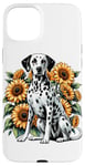 Coque pour iPhone 15 Plus Sunflowers Dalmatian Dalmatians Dal Dally Dog