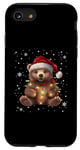 Coque pour iPhone SE (2020) / 7 / 8 Ours de Noël Lumières de Noël Père Noël Ours en peluche Noël