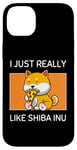 Coque pour iPhone 14 Plus Adorable chien Shiba Inu Kawaii I Just Really Like Pizza