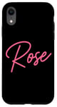 Coque pour iPhone XR Rose Nom Femme Mignon Fille Élégante Femme Amour Manuscrite