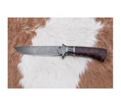 Uniikki Damascus-veitsi 14,6 cm Koivu/mammutin hammas