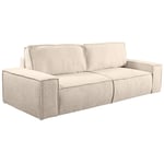 Canapé 4 places convertible en tissu bouclette beige amelia