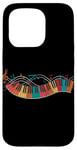 Coque pour iPhone 15 Pro Piano Clavier Notes de Musique Art Coloré Pianiste Musicien