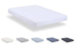 Todocama - Drap Housse réglable en Microfibre brossé Extra Doux. Lit 180 x 190/200 cm, Blanc