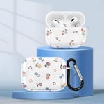 [2 pièces Coques pour Apple AirPods Pro Silicone Transparente Motifs Imprimé Fleur Mignons Case avec Porte-clés, Étui Housse Compatible Charge sans Fil Protection Boîtier Filles Femmes