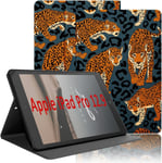 Coque Pour Tablette Ipad Pro 2021 12.9 Pouces 5e/4e/3e Gén, Étui De Protection Case Cuir Pu Housse Fine Et Légère Smart Cover Avec Fonction Support Pour Ipad Pro 12.9"" 2021 & 2020, Léopard