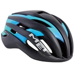 MET Casco Trenta (58-61) Unisex Adult Cycling Helmet, Multicoloured, Black Cyan