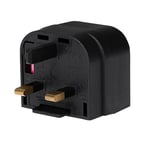 Maplin EU 2 Pin Plug to UK Mains Plug Converter 3 Amp Fuse, Black