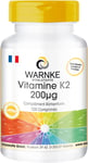 Vitamine K2 200G - 100 Comprimés - Végan- Ménaquinone MK-7 | Warnke Vitalstoffe