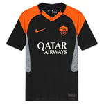 Nike Roma Y NK BRT Stad JSY SS 3R T-Shirt Enfant Black/Safety Orange/(Safety Orange) (Full Sponsor) FR: XL (Taille Fabricant: XL)