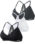 AUROLA Mercury Workout Sports Bras Women Athletic Removable Padded Backless Strapy Gym Yoga Crop Top, Pack(Black+Ivory+Volcanic Grey), S