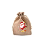 Mub- 10x14cm Christmas Favors Party Decorations Christmas Linen Candy Bags With Drawstrings Jute Burlap Gift Bag Burlap Bag X2072 S02-1 Santa claus