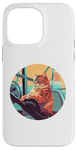 iPhone 14 Pro Max Cute Orange Fitness Cat on Gym Lifting Bench Case