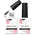 Makartt No Wipe Top Coat Vernis à ongles Gel Soak Off Base et Top Coat Vernis Semi Permanent Transparent de Longue Durée Finition Brillante, Couche de Base