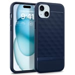 Caseology Parallax Mag Compatible with iPhone 15 Plus Case [Magnetic] [Military Grade Drop Protection] with Side Grip Patterns iPhone 15 Plus Case - Midnight Blue