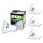 4 Pack of E-LUX 5W GU10 LED Light Bulbs 6000K LA Cool White