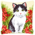 Vervaco Kit coussin au point de croix Chat dans un champs