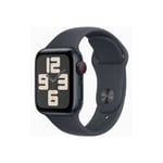 Apple Watch SE (GPS + Cellular) 2a generation - midnattsaluminium - smart klocka med sportband - midnatt - 32 GB