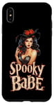 Coque pour iPhone XS Max Spooky Babe Sorcière avec fleurs pour Halloween