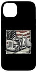 iPhone 14 Plus Semi-Trailer Trucker Big Rig American Flag Truck Driver Case