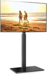 Support Tv Au Sol Pour Télév Urs De 32 À 60 Pouces,Support Tv Sur Pied Tv Pivotant 70° Et 8 Réglages En Hauteur Avec Base En Verre Trempé Jusqu'À 30 Kg, Vesa 600X400 Mm