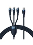 Baseus 3in1 USB cable Flash Series 2 USB-C + micro USB + Lightning 100W 1.5m (blue)