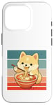 Coque pour iPhone 16 Pro Dessin animé chien ramen nouilles baguettes boules de