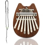 Piano à Pouces Kalimba,Mini kalimba portable à 8 Touches, Instrument De Piano à Pouce Portable Kalimba, Marimbas Instrument de Musique,Pour Débutants Avec Lanière, Enfants, Adultes (Le chat)