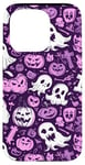 Coque pour iPhone 15 Pro Violet Pop Art Géométrique Mignon Fantôme Spooky Pastel Goth Rétro