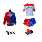 Mub-Harley-Quinn Monster T Shirt Harley-Quinn Cosplay Costume Women Kids 4 in 1 Set 4 in 1 Set 10T