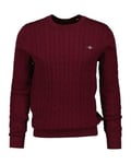 GANT Col en C avec câble en Coton Pull-Over, Rouge Rubis, XL Homme