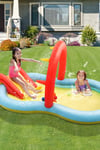 Inflatable Ring Ball Toss Play Center Wading Pool with Slide