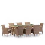 Set de repas jardin table céramique verte 200x100 + 8 chaises empilables rotin synthétique - Bisbal & Bolonia