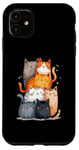 Coque pour iPhone 11 Tour de chat mignonne à empiler pour un amoureux des chats