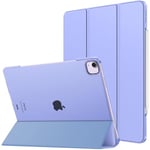 MoKo Coque pour iPad Air 13 Pouces 2024 / iPad Pro 12,9 (6e/5e Gén 2022/2021), Étui Intelligent Dos Translucide Givré en PC Dur, Support Touch ID et Apple Pencil Pro/2e/USB-C, Lavande